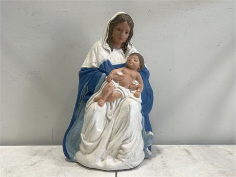 VINTAGE MARY & SWEET BABY JESUS BLOW MOLD - 2FT TALL