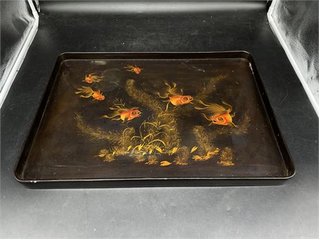 VINTAGE CHINESE LACQUER TRAY 22”x16”