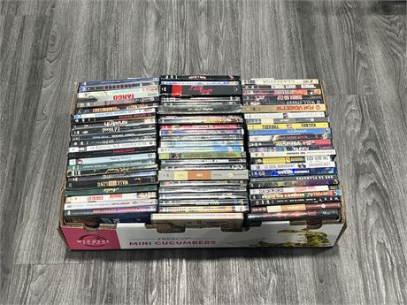 FLAT OF MISC DVDS
