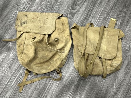 2 WW2 MILITARY CANVAS BAGS