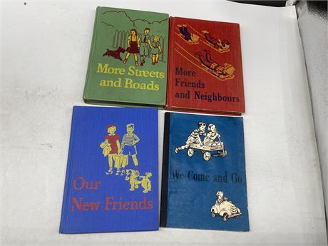 4 DICK AND JANE 1950’S SCHOOL BOOKS