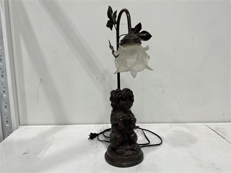 DECORATIVE METAL DOG LAMP (20” tall)