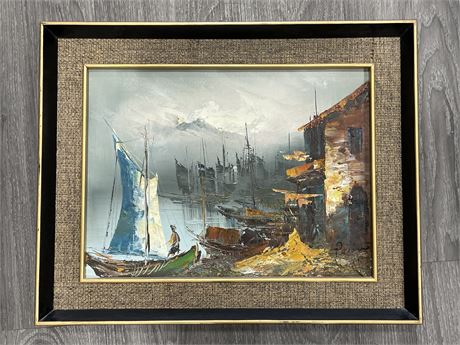VINTAGE SIGNED OIL PAINTING ON CANVAS - 16” X 20”