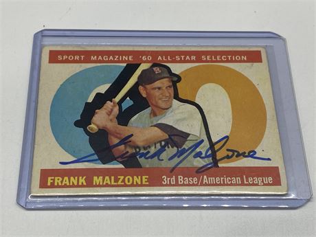 FRANK MALZONE AUTOGRAPHED CARD (1960 TOPPS)