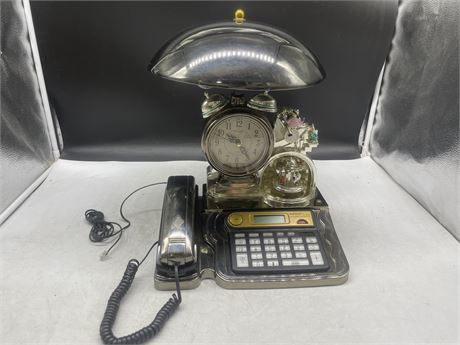UNIQUE VINTAGE LAMP, PHONE, CLOCK, CALCULATOR + COMBO 14”