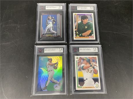 4 KSA GRADED JOSE CANSECO CARDS