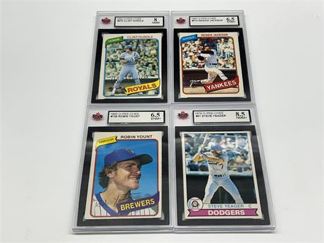 3 KSA GRADED 1979/80 MLB CARDS
