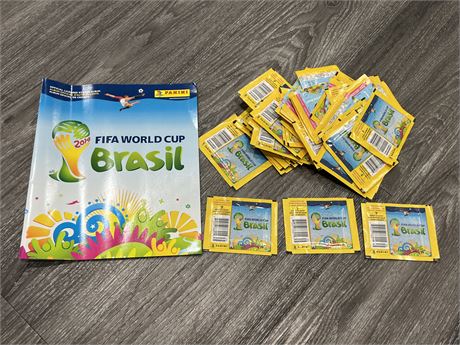 2014 FIFA WORLD CUP BRASIL UNOPENED STICKER PACKS & ALBUM