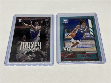2 TYRESE MAXEY ROOKIE CARDS - 1 NUMBERED