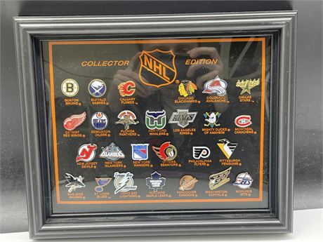 NHL COLLECTORS EDITION FRAMED PINS 11”x10”
