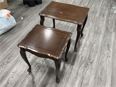 2 SQUARE ENDTABLES MADE IN CANADA (21” tall)