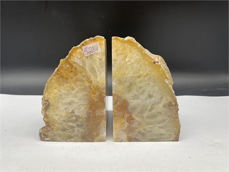 PAIR OF VERY LARGE / DENSE AGATE BOOKENDS - 6.5”