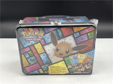 SEALED POKÉMON LUNCH BOX TIN - 5 PACKS - 3 FOILS - NOTE PAD & STICKERS