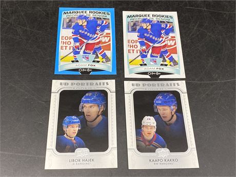 4 ROOKIE NYR CARDS