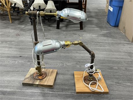 2 INDUSTRIAL STYLE LAMPS (LARGEST 18”)
