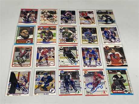 20 AUTOGRAPHED NHL CARDS (Mostly 1990s)