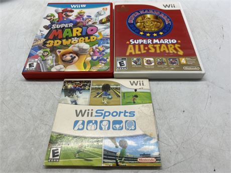 ASSORTED WII U AND WII GAMES