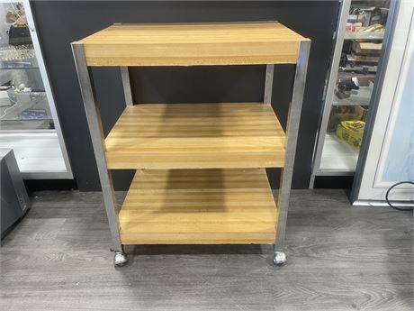 3 TIER PREP TABLE/CART ON CASTERS 26”x19”x33”