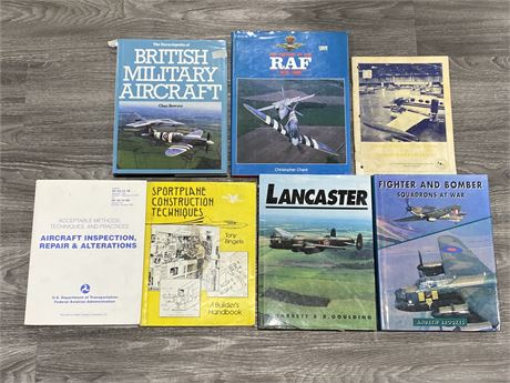 HARDCOVER AIRPLANE BOOKS - RAF, LANCASTER, FIGHTERS, ETC.