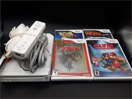 NINTENDO WII CONSOLE WITH GAMES - EXCELLENT CONDITION
