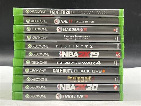 11 XBOX ONE GAMES INCL: SEALED FIFA 20 (MOST GOOD CONDITION)