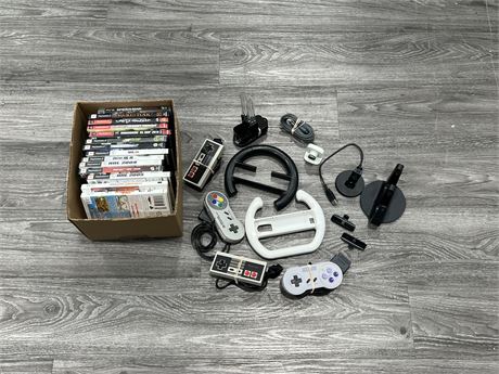 PS2/PS3 & WII GAMES + NINTENDO CONTROLLERS & ACCESSORIES