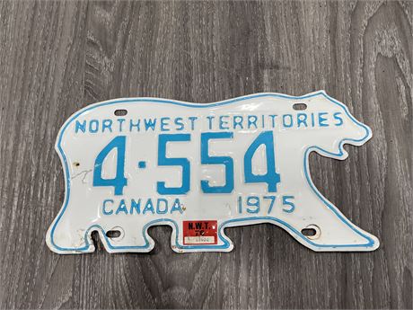 1975 NORTH WEST TERRITORIES LICENSE PLATE