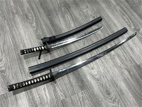 2 SAMURAI SWORDS - LONGEST IS 38”