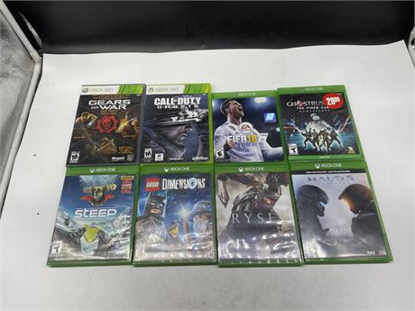 8 XBOX 360 / XBOX ONE GAMES INCL: SEALED GHOSTBUSTERS