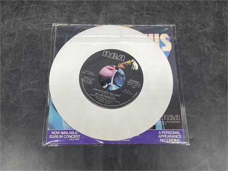 (45") ELVIS PRESLEY LE WHITE VINYL PICTURE SLEEVE ‘UNCHAINED MELODY’ - MINT