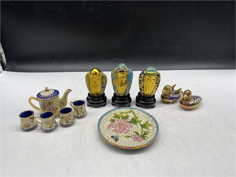 LOT OF CHINESE CLOISONNÉ - LARGEST IS 5”