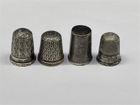4 STERLING THIMBLES