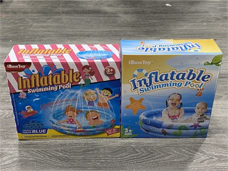 2 NEW IBASE INFLATABLE SWIMMING POOLS