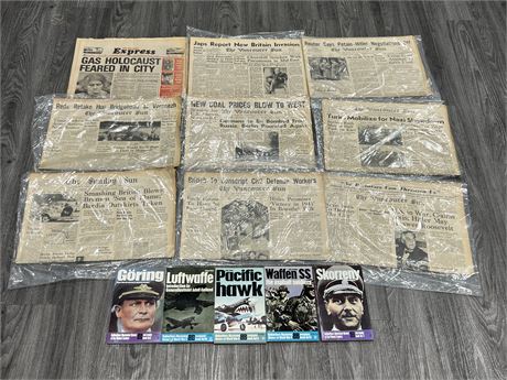 9 WW2 PAPERS & 5 WW2 BOOKS