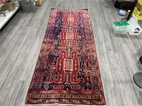EARLY HAND KNITTED PERSIAN CARPET 50”x117”