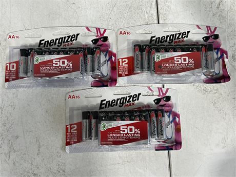 3 NEW PACKS OF ENERGIZER AA16 BATTERIES