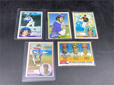 (5) 1980 MLB ROOKIE CARDS