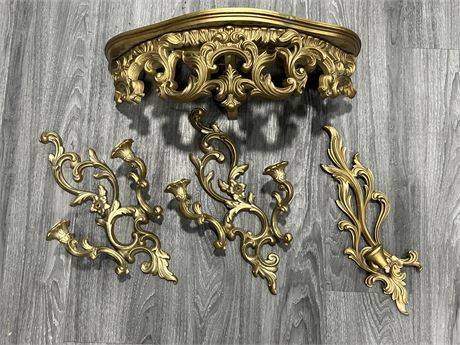 VINTAGE ORNATE WALL DECOR - 2 ARE SYROCO