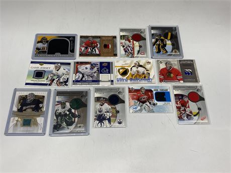 13 NHL GOALIE JERSEY CARDS