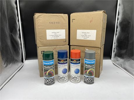 24 NEW GENERAL PAINT SPRAY CANS
