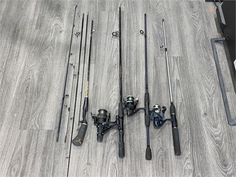 LOT OF MISC. FISHING RODS & REELS