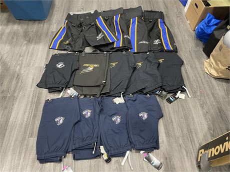 LOT OF NEW HOCKEY WARM UP PANTS MOST WITH TAGS