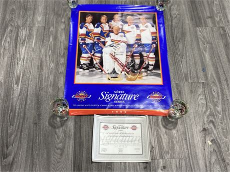 MASTERS OF HOCKEY AUTOGRAPHED POSTER W/ COA