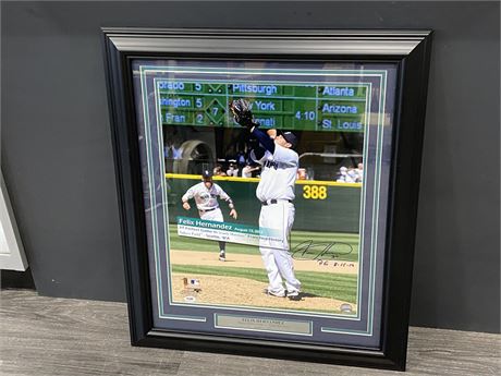 SIGNED FELIX HERNANDEZ “1ST PERFECT GAME” PICTURE W/COA (24”x28”)