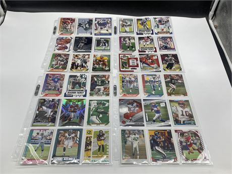 4 SHEETS OF 36 CARDS TOTAL OF NFL STARS