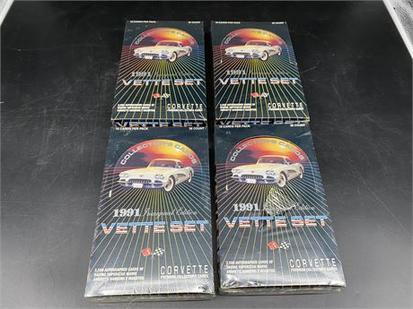 (4) 1991 UNOPENED CASE OF CORVETTE COLLECTOR CARDS