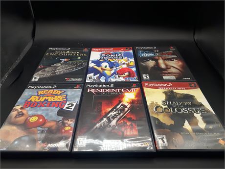 COLLECTION OF SIX PLAYSTATION 2 GAMES - VERY GOOD CONDITION