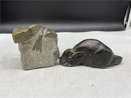 2 SOAPSTONE CARVINGS
