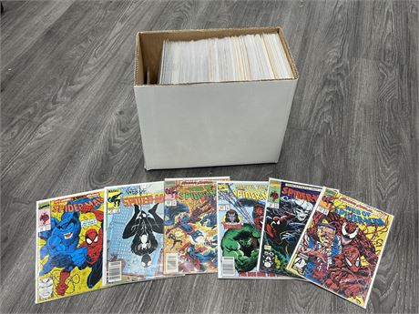 SHORTBOX OF SPIDER-MAN COMICS - ALL BAGGED & BOARDED