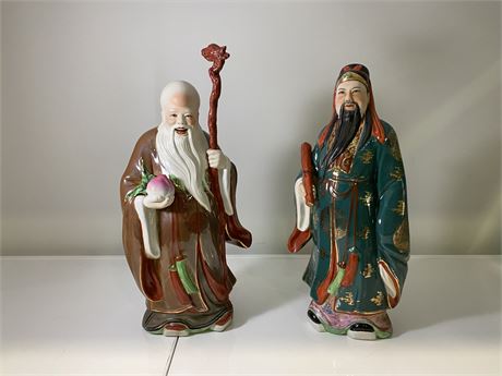 2 FOREIGN PORCELAIN COLLECTABLES (15” tall)